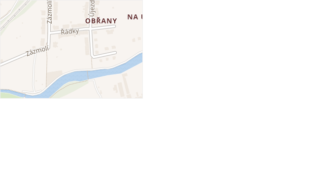 Řádky v obci Brno - mapa ulice