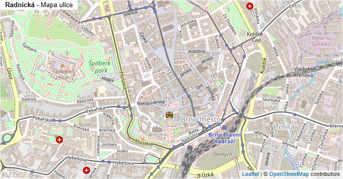 Radnická - mapa ulice