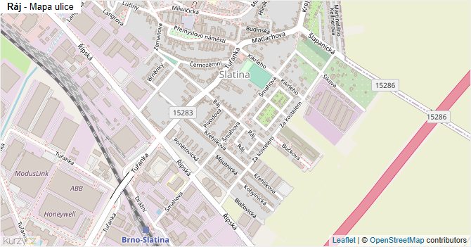 Ráj - mapa ulice