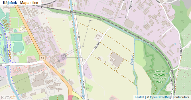 Ráječek - mapa ulice