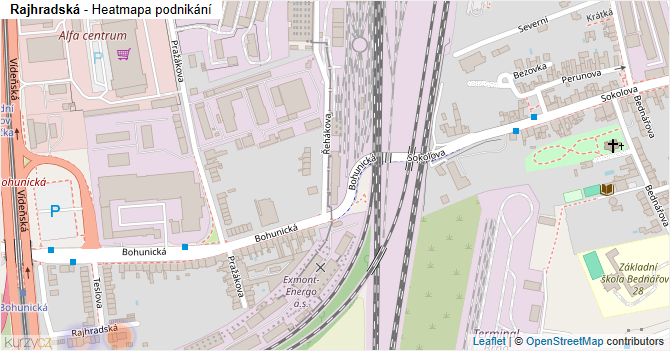 Rajhradská - mapa podnikání