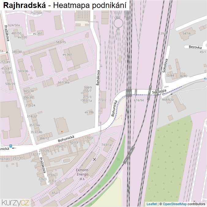 Mapa Rajhradská - Firmy v ulici.