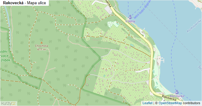 Rakovecká - mapa ulice