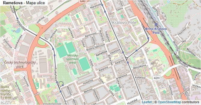 Ramešova - mapa ulice