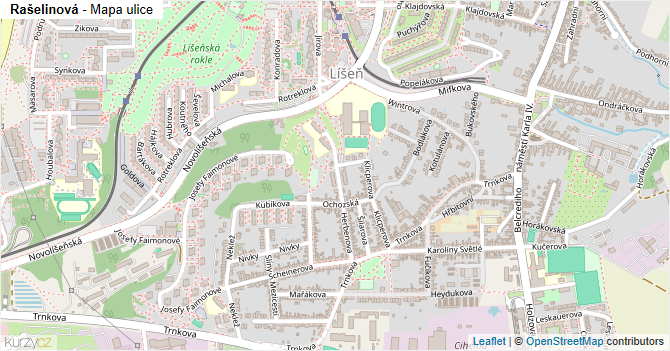 Rašelinová - mapa ulice