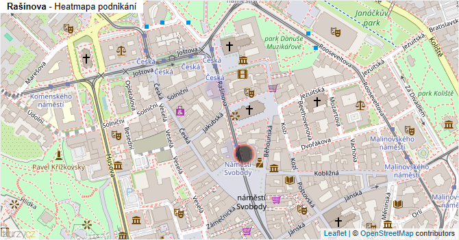 Rašínova - mapa podnikání