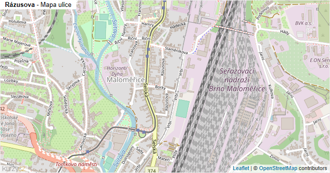Rázusova - mapa ulice