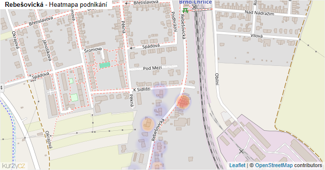 Rebešovická - mapa podnikání