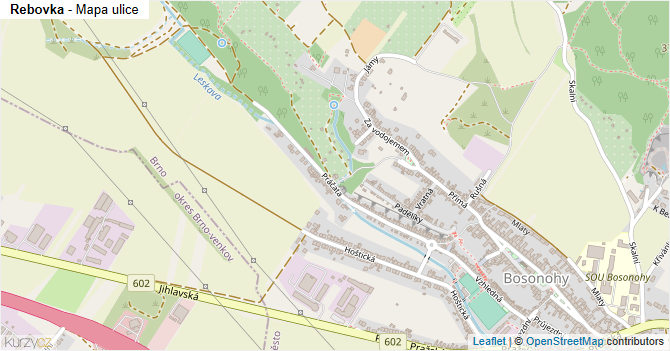 Rebovka - mapa ulice