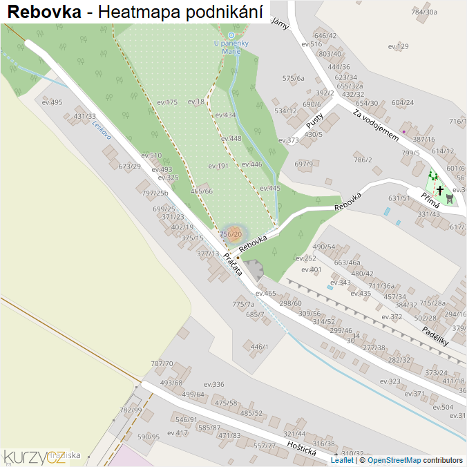 Mapa Rebovka - Firmy v ulici.
