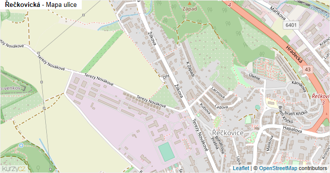 Řečkovická - mapa ulice