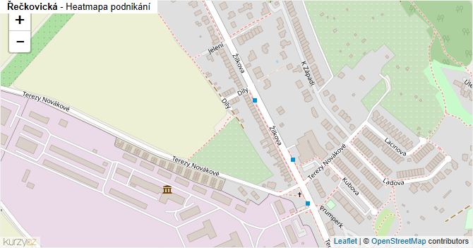Řečkovická - mapa podnikání