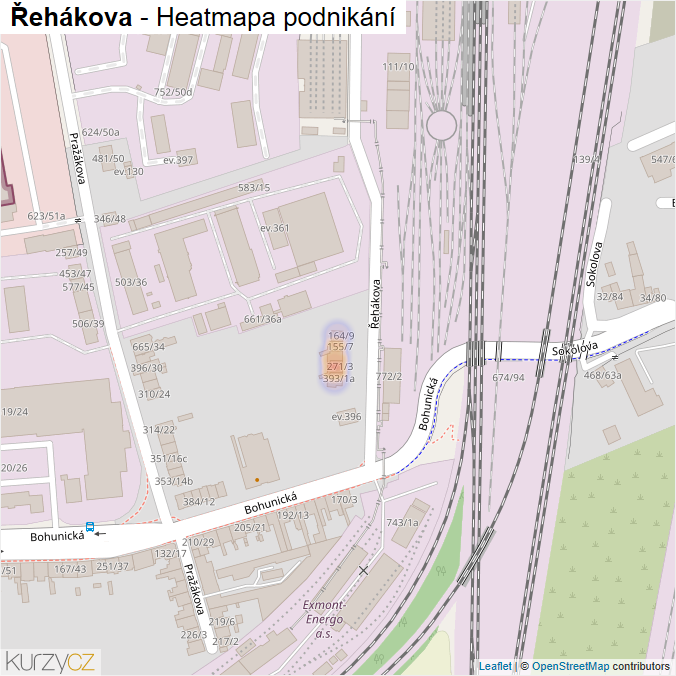 Mapa Řehákova - Firmy v ulici.