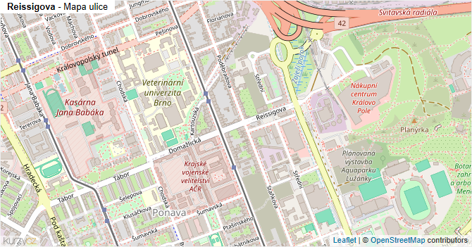 Reissigova - mapa ulice