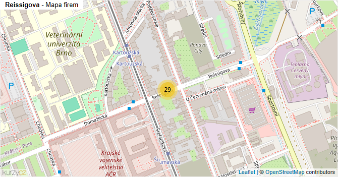 Reissigova - mapa firem