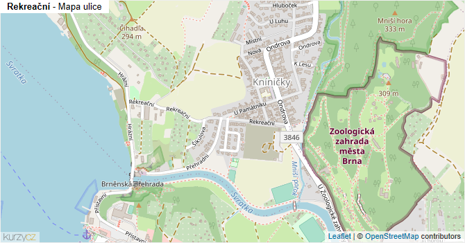 Rekreační - mapa ulice