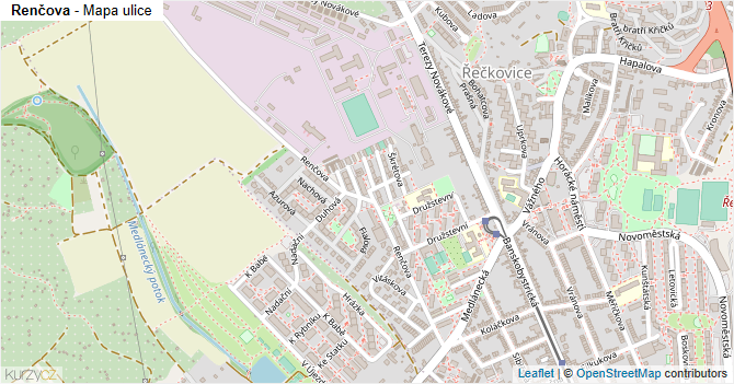 Renčova - mapa ulice