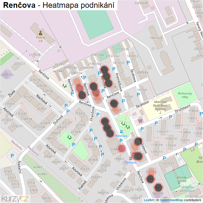 Mapa Renčova - Firmy v ulici.