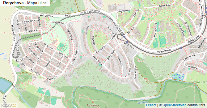 Rerychova - mapa ulice