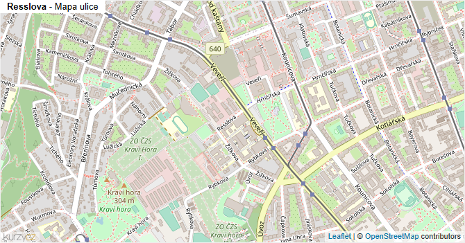 Resslova - mapa ulice