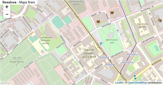 Resslova - mapa firem