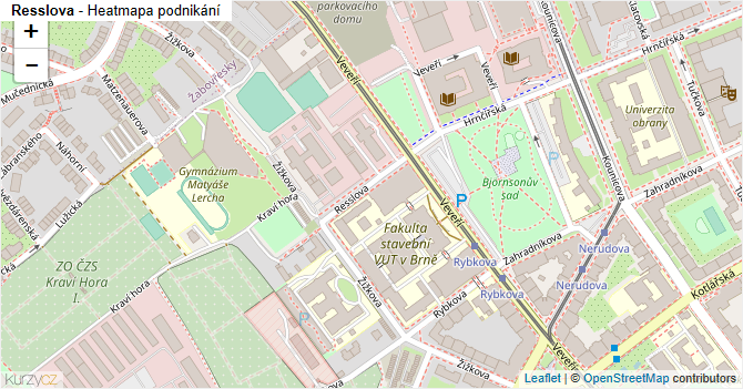 Resslova - mapa podnikání