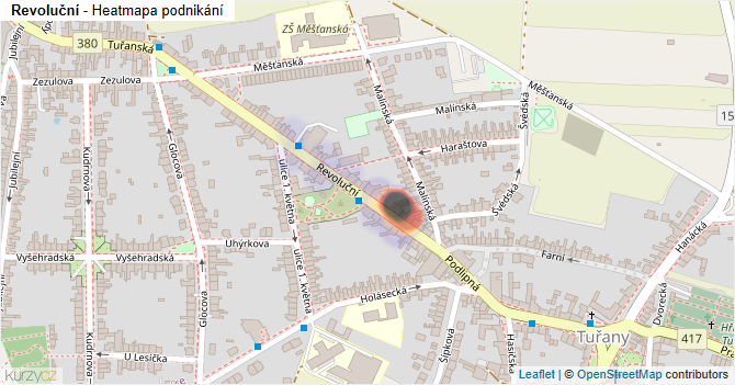 Revoluční - mapa podnikání