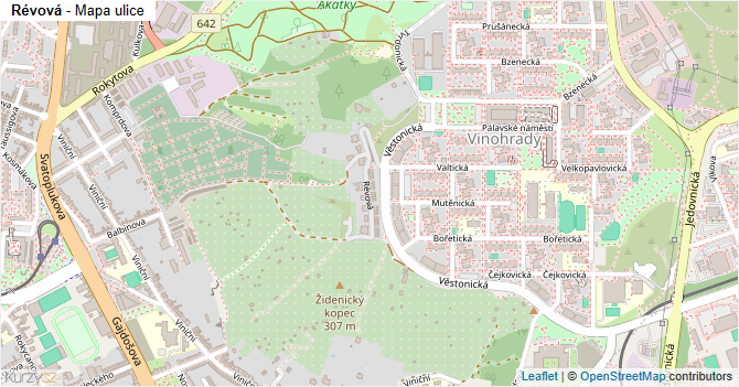 Révová - mapa ulice