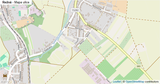 Režná - mapa ulice