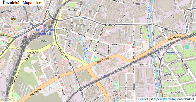 Řeznická - mapa ulice