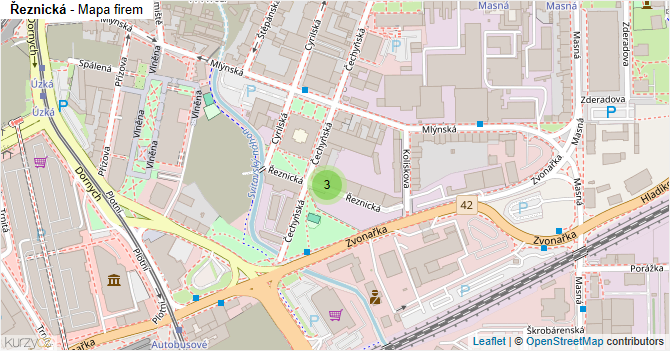 Řeznická - mapa firem