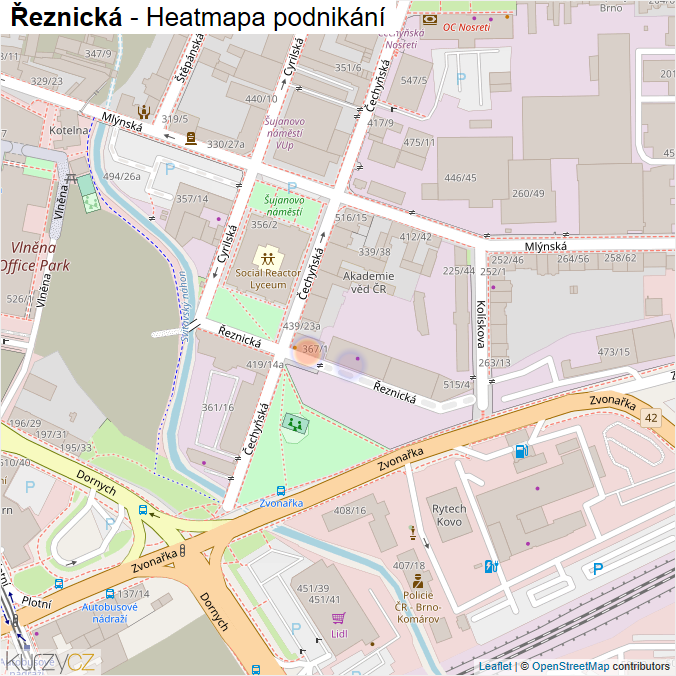 Mapa Řeznická - Firmy v ulici.