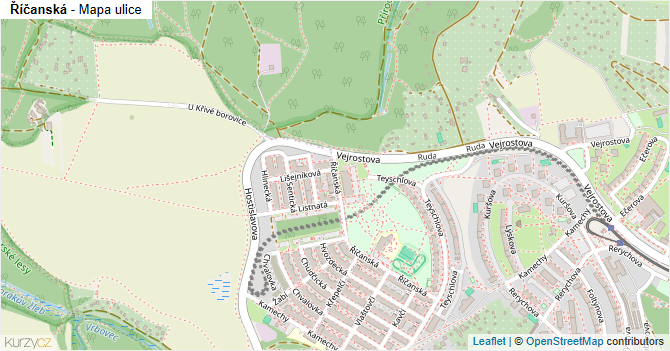 Říčanská - mapa ulice