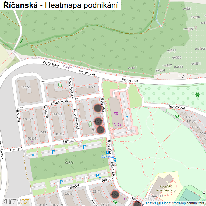 Mapa Říčanská - Firmy v ulici.