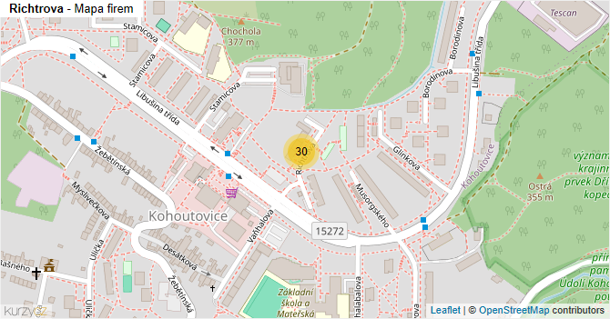 Richtrova - mapa firem