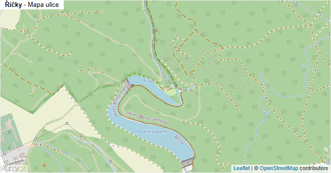 Říčky - mapa ulice