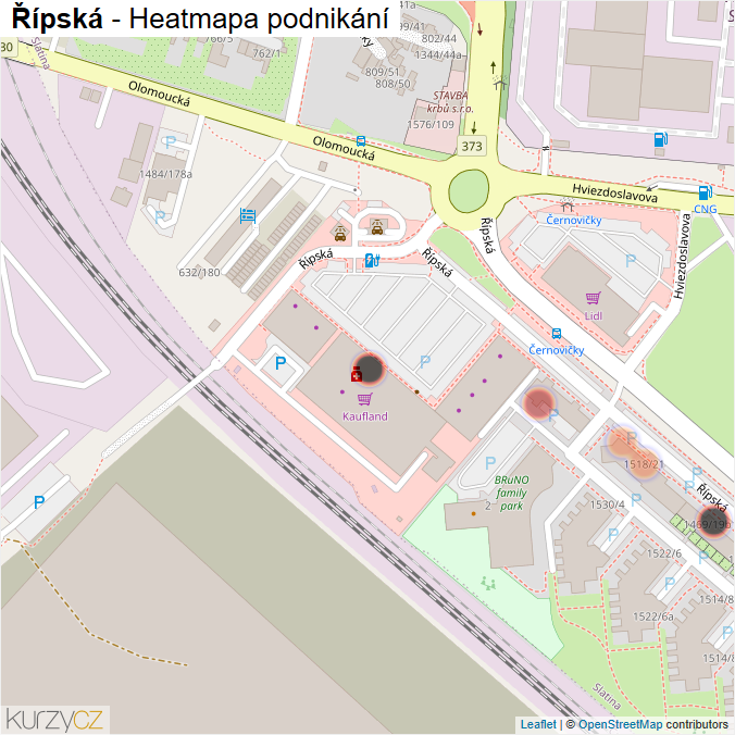 Mapa Řípská - Firmy v ulici.