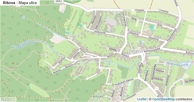 Ríšova - mapa ulice