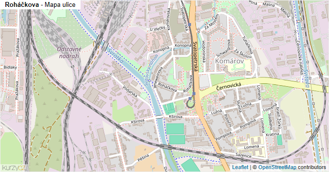 Roháčkova - mapa ulice
