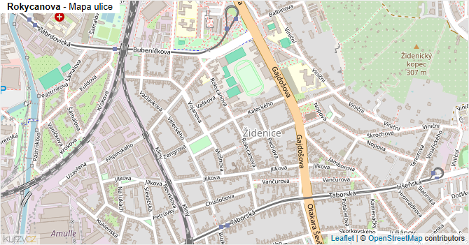 Rokycanova - mapa ulice