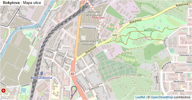 Rokytova - mapa ulice