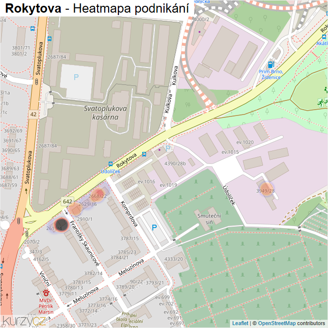 Mapa Rokytova - Firmy v ulici.