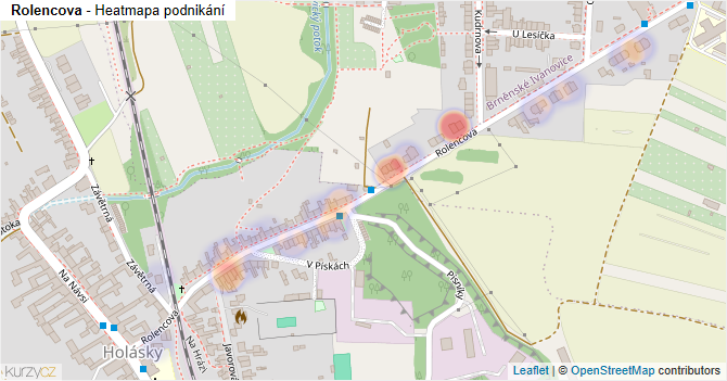 Rolencova - mapa podnikání