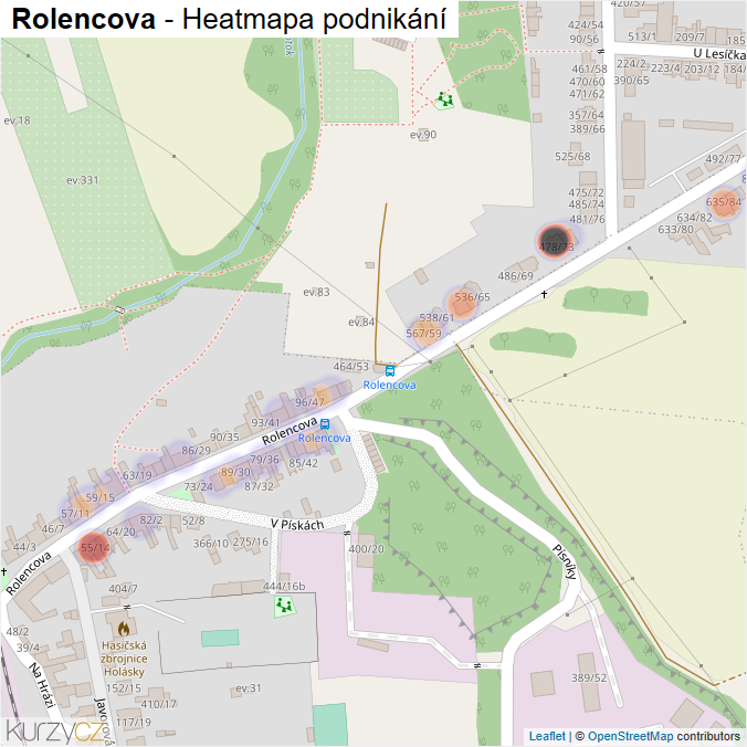 Mapa Rolencova - Firmy v ulici.