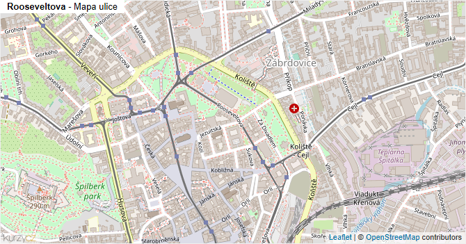 Rooseveltova - mapa ulice