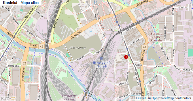 Rosická - mapa ulice