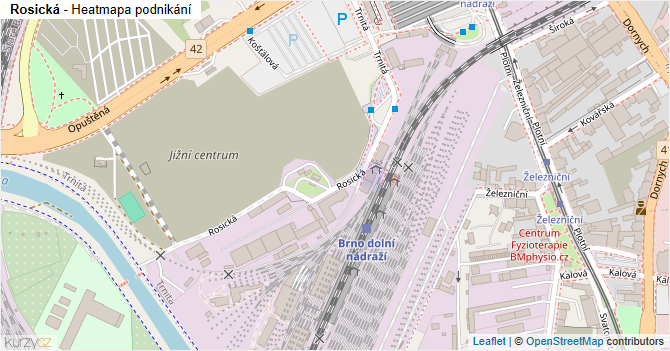 Rosická - mapa podnikání