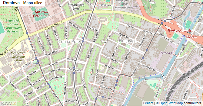 Rotalova - mapa ulice