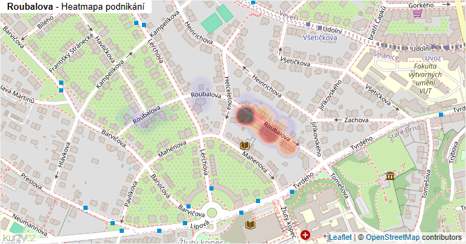 Roubalova - mapa podnikání