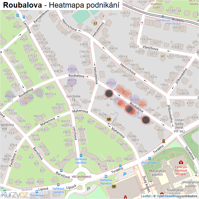 Mapa Roubalova - Firmy v ulici.